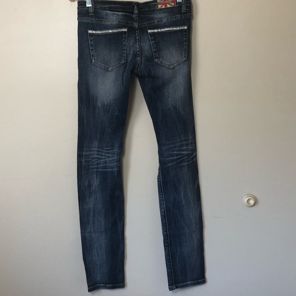 Machine Pour Neuf Mode Brand Studded Jeans Size 5 - Picture 9 of 9